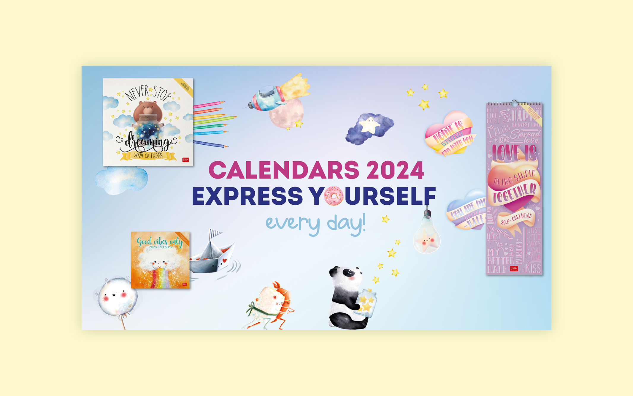 Video e visual per la nuova collezione di calendari Legami 2024 — Publifarm